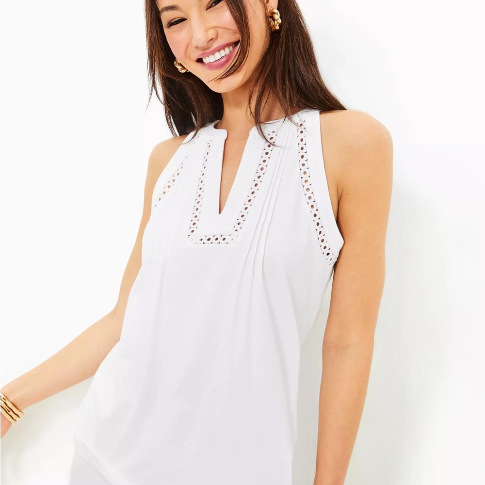 NEW Lilly Pulitzer Women's Isaac Knit Top - Resort White , size S